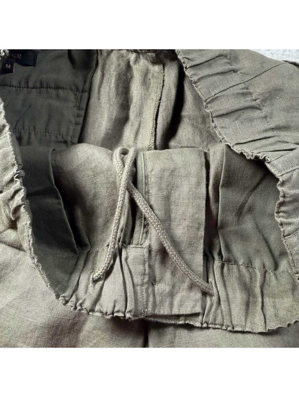 Quince 100% European Linen Pants Men’s M Bayberry Olive Elastic Waist